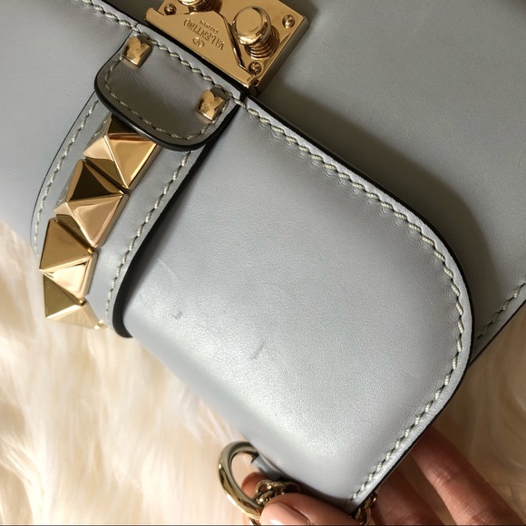 Valentino Rockstud shoulder bag in sky blue - used - Picture 4 of 7